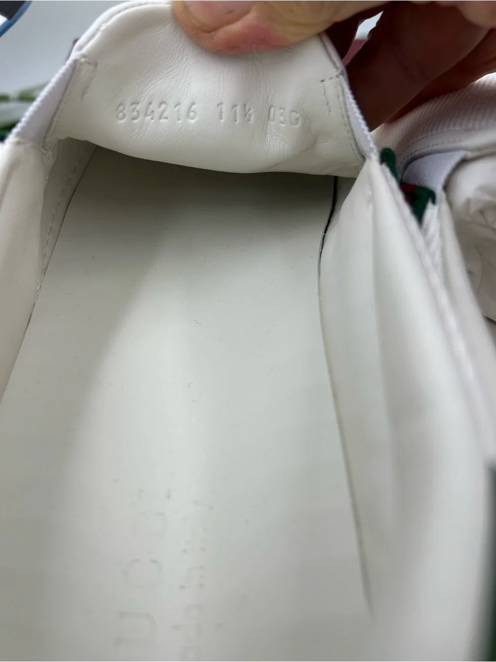 Men's Gucci white canvas ace slip on sneakers size 11.5 fits 12.5 US made Italy